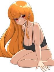 humanized kaori_(splatoon) long_hair nobunagapero orange_hair splatoon tagme