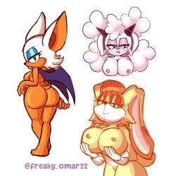 3girls ass breasts female freaky_omar22 lanolin_the_sheep large_breasts nude rouge_the_bat sonic_(series) tagme vanilla_the_rabbit