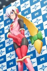 1boy bodysuit bulge crossdressing eugene_chaud femboy leotard mega_man mega_man_battle_network roll.exe_(cosplay) thighhighs