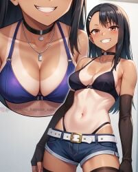 1girls ai_generated female hayase_nagatoro looking_at_viewer please_don&#039;t_bully_me,_nagatoro tan tanline