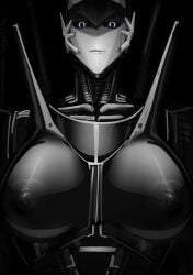 "artist:*kagezite* "artist:kagezite 1girls emotionless female kagezite looking_at_viewer metallic_body nipples robot robot_girl simple_background sketch thick_thighs transformers transformers_prime