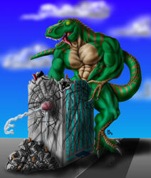 1990s 1998 20th_century building building_sex cum dinosaur glans macro male muscles penis scalie sudonym what