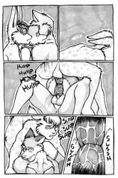 anal anal_sex canine comic double_anal fox furry gangbang gay kipfox male male/male male_only meesh monochrome no_humans penetration yaoi