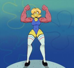 genderswap_(mtf) muscular_arms rule_63 slemka spongebob_reference spongebob_squarepants spongebob_squarepants_(character) swimsuit