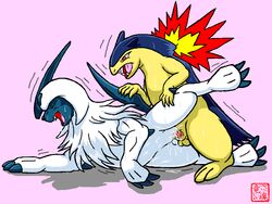 absol closed_eyes dragon_soul_e female male nintendo penis pokemon pokemon_(species) pussy red_eyes sex source_request straight straight_hair typhlosion year_request