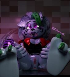 3d 3d_(artwork) ahe_gao ahegao_face crossed_eyes cum_in_pussy cyberwolf cyberwolf200518 five_nights_at_freddy's five_nights_at_freddy's:_security_breach half_naked half_nude pussy roxanne_wolf_(coolioart) roxanne_wolf_(fnaf) vagina