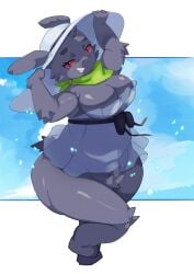 big_breasts breasts cleavage female gengar huge_breasts mouxuuu plump_(character) pokemon pokemon_(species) thick_thighs wide_hips