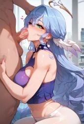 ai_generated blowjob honkai:_star_rail robin_(honkai:_star_rail) semen