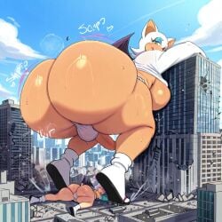 2futas ai_generated ass ass ass_jiggle ass_shake ass_wobble assquake big_ass big_breasts big_butt breasts city_destruction debris destruction earthquake erection falling_debris falling_rocks fundoshi fundoshi_futanari fundoshilover101 futanari giantess happi_(clothing) huge_ass huge_breasts huge_butt loincloth rouge_the_bat sarashi sega sonic_(series) tabi_socks twerking