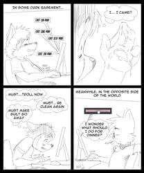 2boys comic computer cum dinner edis_krad english_text fetish furaffinity internet masturbation monochrome orgasm text