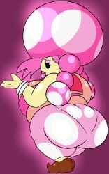 ass big_ass big_breasts big_lips big_thighs bimbo breasts eyelashes hair huge_ass huge_thighs lips looking_at_viewer mario_(series) mrpr1993 nintendo panties_visible_through_clothing pink_hair pink_lips tagme thick_thighs thighs toadette