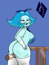 ahe_gao alien_humanoid aquamarine_(steven_universe) gem_(species) schoolgirl shooting_star__ships_(artist) shortstack steven_universe vaginal_sex