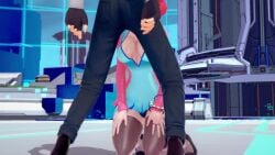 1boy 1girls 3d 3d_animation animated blowjob blue_eyes cleavage clothed_female clothed_sex cute deep_blowjob deepthroat deepthroat_no_hands digimon digimon_story digimon_story:_cyber_sleuth digital_world eden eye_contact fellatio fully_clothed fully_clothed_female hands-free heels human implied_deepthroat implied_oral kneeling no_sound nokia_shiramine oral pink_hair pov public_sex red_hair seductive_eyes sucking tagme teenager theneverhoodlum twintails video virtual_reality