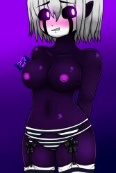 1girls breasts dark_elf dark_skin datfurrydude female female_only five_nights_at_freddy's legwear lingerie marionette_(fnaf) nipples panties puppet_(fnaf) tagme topless