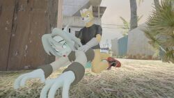 3d_(artwork) anthro canid canine canis darkburst_(artist) deep_penetration devious digital_media_(artwork) doggy_style duo duo_focus dust:_an_elysian_tail dust_(elysian_tail) fox fox_mccloud from_behind_position girly group happy happy_sex hi_res humping lying male male/male mammal muscular muscular_male nintendo on_front outside pantsless penetration prideful sex source_filmmaker star_fox video_games wolf