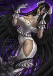 1girls albedo_(overlord) big_breasts breasts linarahe overlord_(maruyama) solo succubus succubus_horns succubus_wings