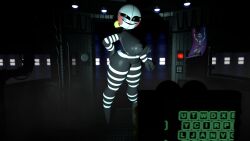 3d ambiguous_gender animatronic areolae artist_request ass big_breasts breasts clenched_hand dextrosfm duo female female_focus five_nights_at_freddy's five_nights_at_freddy's:_sister_location freddy_fazbear's_pizzeria_simulator hand_behind_back hand_on_ass hand_on_butt huge_breasts looking_at_viewer marionette_(fnaf) naked navel nipples nude one_eye_half-closed poster puppet_(fnaf) pussy robot rule_63 scottgames security_puppet_(fnaf) smile solo_focus source_filmmaker uncensoredrndextrosfm