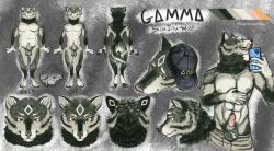 abs animal_genitalia animal_penis anthro balls canid canine canine_penis canis domestic_dog frat_boy furry_balls genitals male mammal model_sheet muscular pantsu_smiley penis sheath shiba_inu solo spitz weight_gain wolf