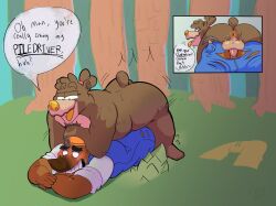 anal animal_crossing anthro anus armor blush brown_body brown_fur clothing debudraws duo fur gloves handwear headgear helmet hi_res male male/male male_penetrated male_penetrating male_penetrating_male mammal mole_(disambiguation) mr._resetti nintendo nude overalls penetration sex superchub torn_clothing ursid video_games