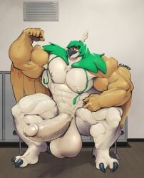 abs biceps decidueye furry gay hyper hyper_balls hyper_genitalia hyper_penis hyper_testicles male male_focus male_only muscle muscles muscular muscular_arms muscular_ass muscular_back muscular_legs muscular_male muscular_thighs nipples oldshep pecs pokemon veins veiny_penis