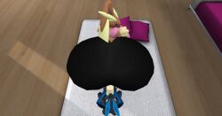 3d 3d_(artwork) big_ass breasts bubble_butt excessive_size female huge_ass lopunny lucario pokemon pokemon_(species) tagme zer0264
