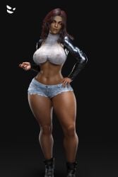 3d abs apex_legends belly belly_button big_breasts booty_shorts breasts brown-skinned_female brown_skin busty child_bearing_hips dark-skinned_female dark_skin gm_studios hot_pants hourglass_figure huge_breasts large_breasts latina loba_(apex_legends) makeup muscular muscular_female muscular_legs muscular_thighs nipple_bulge nipples open_jacket respawn_entertainment see-through see-through_clothing short_shorts skimpy skimpy_clothes thick thick_hips thick_legs thick_lips thick_thighs tight_clothing two_tone_hair video_games voluptuous wide_hips