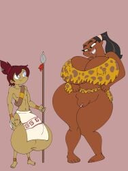 1boy 1girls bbw big_breasts dark-skinned_female dark_skin huge_breasts hyper hyper_balls hyper_breasts hyper_hips hyper_thighs imminent_sex leopard_print leshawna_(tdi) loincloth maxtlat nipple_bulge oc size_difference small_but_hung spear tagme teotle_(oc) thick_thighs total_drama_island tribal wide_hips