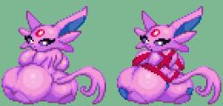 1girls big_ass big_breasts big_butt espeon female female_only game_freak green_background hourglass_figure huge_ass huge_breasts hyper_ass hyper_breasts nintendo no_humans pixel pixel_(artwork) pixel_art pokémon_(species) pokemon pokemon_species sabs3 sprite sprite_art tagme