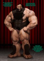 animasanimus bara big_ass big_muscles big_pecs bodybuilder hairy male male_only muscle_worship nude penis street_fighter sweat yaoi zangief