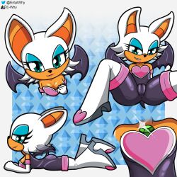 1:1 anthro ass big_breasts breasts cameltoe chiropteran clitoris_bulge clothed clothing e-why eyeshadow female genitals gloves handwear hi_res looking_at_viewer makeup mammal membrane_(anatomy) membranous_wings pussy pussy_bulge rouge_the_bat sega simple_background smile solo sonic_(series) sonic_the_hedgehog_(series) video_games wings