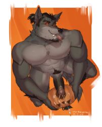 anthro food fruit fucking_pumpkin hi_res male mrkeypoo plant pumpkin solo