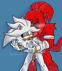 against_wall cum_inside cumming cumming_inside cumming_together cumming_while_penetrating dick furry knuckles_the_echidna male_only meowwabae popc0rn_cat silver_the_hedgehog size_difference skinny sonic_(series) sonic_boom