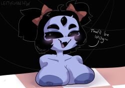 anthro areola breasts female female_only hair leftyfornsfw muffet nipples undertale undertale_(series)