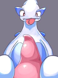 animal_genitalia big_penis digital_media_(artwork) erection feral generation_2_pokemon genitals huge_cock legendary_pokemon looking_at_viewer lugia male nintendo nude penis pokemon pokemon_(species) pokemon_only sawaden3110_(artist) simple_background solo tapering_penis tongue tongue_out video_games