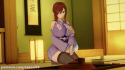 1girls 3d 3d_(artwork) big_ass big_breasts breasts brown_eyes clothing curvaceous curvy erza_scarlet fairy_tail female female_only hair_over_one_eye hands_on_legs huge_ass huge_breasts japanese_clothes kimono koikatsu large_ass large_breasts looking_at_viewer pinup posing red_hair ribbon seductive sitting solo standing stockings takeo92 text thick_thighs tight_clothing upskirt wide_hips