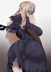 1futa ass back back_view backsack balls big_ass big_breasts blindfold blonde_hair blush breasts clothed clothing dark_souls dark_souls_3 fat_ass fire_keeper fromsoftware fully_clothed futa_only futanari huge_ass huge_butt human lastofrabbit light-skinned_futanari light_skin long_hair looking_back pale_blonde_hair ripped_clothing solo standing thick_thighs wide_hips