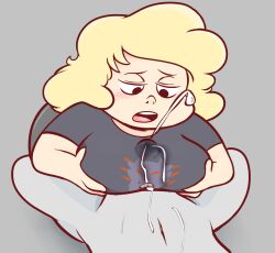 cum cum_on_breasts cum_on_clothes cum_on_self cum_stain cum_through_clothes cumming cumshot ejaculation ejaculation_between_breasts human human_only open_mouth paizuri paizuri_under_clothes pov sadie_miller steven_universe titfuck_under_clothes titjob wet_clothes