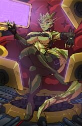 2022 abs alien alien_girl alien_humanoid argonian arm_up ass_visible_from_the_front belt belt_bra belt_buckle belt_choker belt_collar belts big_ass big_breasts big_calves big_thighs black_gloves black_thong blue_eyes blue_sclera boss boss_monster bottom_heavy bra_strap breasts breasts_bigger_than_head breasts_out breasts_together busty calves child_bearing_hips choker claws clothed_female collar covered_nipples crossed_legs curvy elbow_gloves female female_focus female_only fingerless_elbow_gloves fingerless_gloves fingernails forearm_spikes furry furry_only gloves gold_(metal) green_hair green_scales green_skin green_tail green_thigh_boots hand_on_chair hi_res high_heels highres hips hips_wider_than_shoulders horns hourglass_figure huge_breasts hyper_thighs large_ass large_breasts large_thighs lips lizard lizard_girl lizard_humanoid long_legs midriff muscular muscular_anthro muscular_calves muscular_female muscular_legs muscular_thighs open_mouth original original_character queen reptile reptile_humanoid scalie scalie_humanoid scalie_only sharp_fingernails sitting six_pack skimpy skimpy_bikini skimpy_clothes skindentation slim_waist solo solo_female solo_focus space spiked_hair spikes spikes_(anatomy) tablet tail theoverloader thick_tail thick_thighs thigh_boots thigh_strap thighhigh_boots thighs thong thong_straps throne throne_room thunder_thighs tight_clothing voluptuous waist wide_ass wide_hips wide_thighs wires