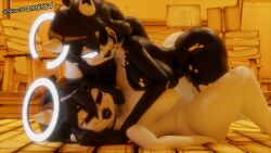 2girls 3d alice_angel bendy_and_the_ink_machine breast_press cally3d clazzey cryptiacurves multiple_girls nude silver2299 susie_campbell twisted_alice