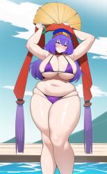 1girls ai_generated female female_only huge_breasts kanako_yasaka mature_female medium_hair nai_diffusion purple_hair stable_diffusion tagme touhou voluptuous wato