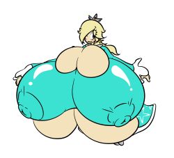 big_breasts big_nipples blue_dress blush boob_window breasts breasts_bigger_than_head breasts_out_of_clothes clothed crown dress earrings female female_only hyper hyper_breasts looking_at_viewer mario_(series) massive_breasts nintendo nipples_visible_through_clothing no_bra princess princess_rosalina puffster3 puffylover1 raised_eyebrow smile smiling smiling_at_viewer tagme underboob useless_clothing white_background wink winking winking_at_viewer