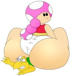 ass big_ass big_butt bubble_ass bubble_butt butt frown frowning green_koopa_troopa green_shell huge_ass huge_butt huge_thighs hyper hyper_ass koopa_troopa mario_(series) nintendo sitting sitting_on_person tagme terebision thighs toadette transparent_background trying_to_escape