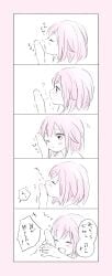 1boy 1girls fellatio female kissing_penis licking_penis male momomo_(m0_3) ootori_emu oral penis penis_on_cheek pink_eyes pink_hair project_sekai short_hair sniffing_penis straight tenma_tsukasa