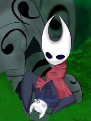 3:4 absurd_res anthro athletic bodily_fluids breasts cape castinly cloak clothing dark_body dominant dominant_female dress duo erection female forced genital_fluids genitals hi_res hollow_knight hornet_(hollow_knight) male male/female mask penis precum protagonist_(hollow_knight) red_cape size_difference sweat sweaty_legs team_cherry teasing thick_thighs video_games wide_hips