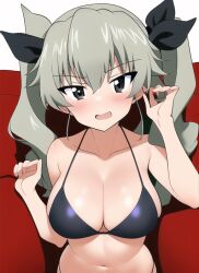 ai_generated anchovy anchovy_(girls_und_panzer) breasts cleavage drops_mint girls_und_panzer nai_diffusion self_upload stable_diffusion