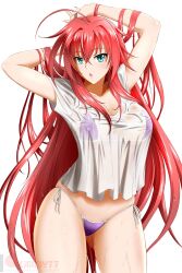 1girls big_breasts breasts collarbone female frilled_pillow frills hair_ribbon high_ponytail high_school_dxd highres kimmy77 rias_gremory solo