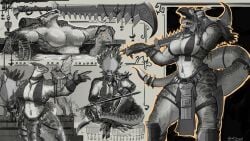 16:9 anthro armor bathing big_breasts bikini_armor breasts duo featureless_breasts female glewes headgear helmet hi_res jewelry larger_female lizardman lizardman_(warhammer) macuahuitl male male/female melee_weapon multiple_scenes muscular muscular_anthro muscular_female non-mammal_breasts putting_on_armor saurus_(warhammer) scalie sharpening_weapon size_difference sketch_page skink_(warhammer_fantasy) skull_helmet smaller_male tail thick_tail thick_thighs tribal tribal_clothing unconvincing_armor warhammer_(franchise) warhammer_fantasy weapon weapon_on_shoulder widescreen