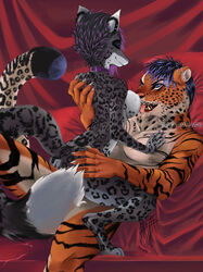 anthro collar dante_(rioarmare) feline female fur furry hybrid leopard male mallow rioarmare sex straight tiger