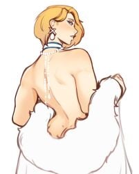 1girls ass backside dress emma_frost emma_frost_(marvel_rivals) female holymeh marvel marvel_rivals pinup tagme topless