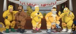 armpit_hair balls bara barry_(the_simpsons) belly belly_hair big_belly body_hair docking erection fat foreskin gay gay_male grizzly_shawn hairy hairy_armpits hairy_balls hairy_chest hairy_legs hairy_male horatio_mccallister human kent_brockman leg_hair lovkuma male male_only marvin_monroe mature_male moe_szyslak multiple_boys multiple_males nipples penis pubes pubic_hair socks take_your_pick the_simpsons uncircumcised unretracted_foreskin yaoi